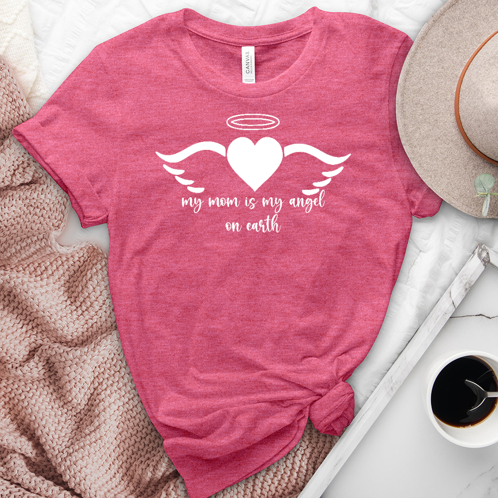 My Mom Is My Angel Heathered Tee