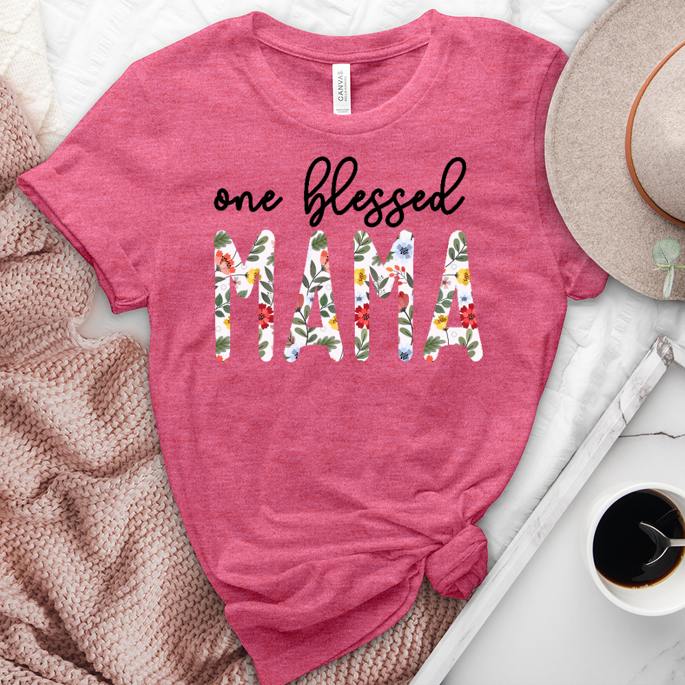 One Blessed Mama Heathered Tee