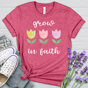 Grow In Faith Heathered Tee