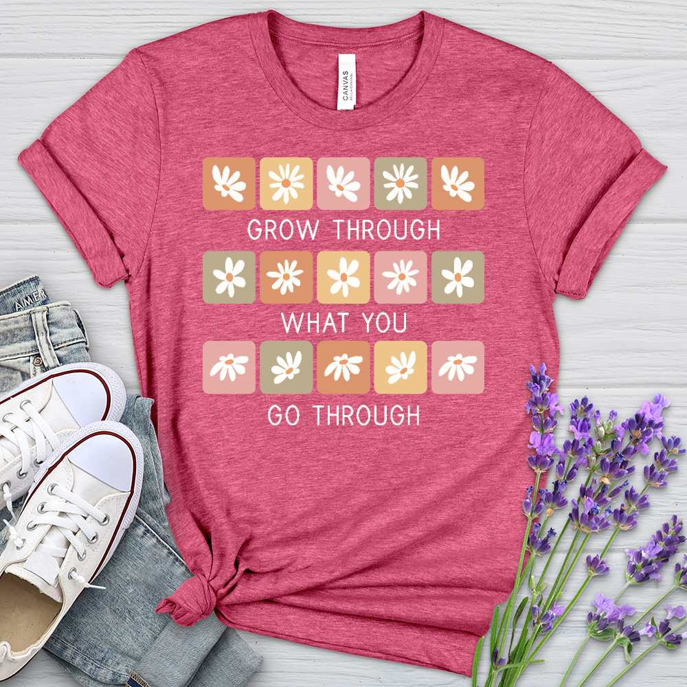 Grow Through Retro Daisies Heathered Tee