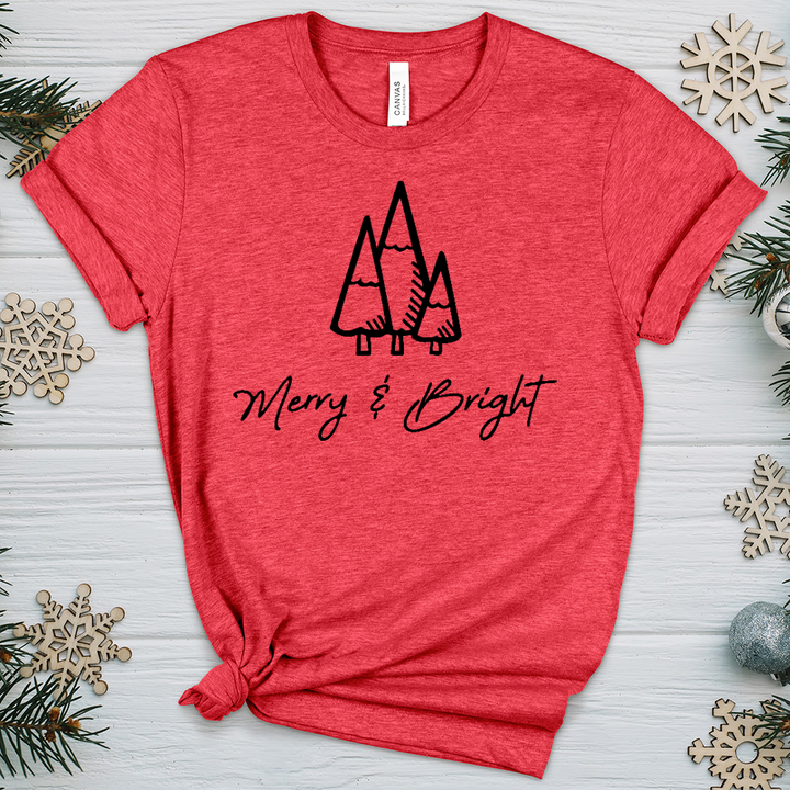 Merry & Bright Black Heathered Tee