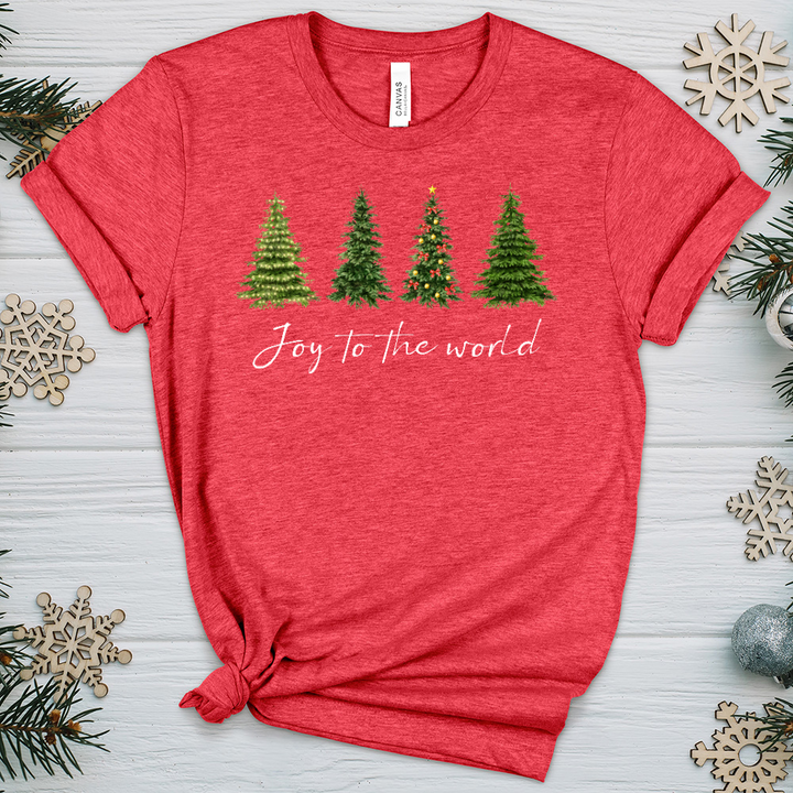 Joyful Christmas Trees Heathered Tee