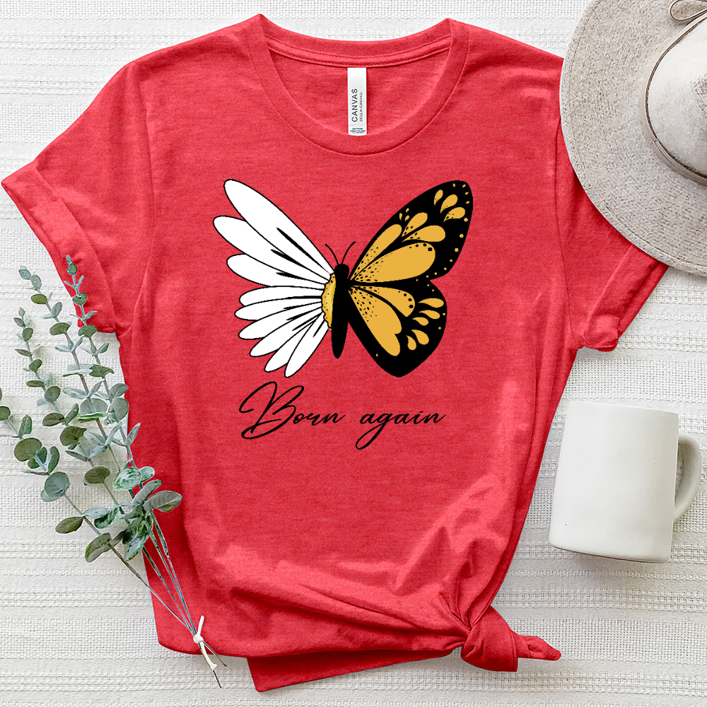 Butterflies and Daisy positive Heathered Tee