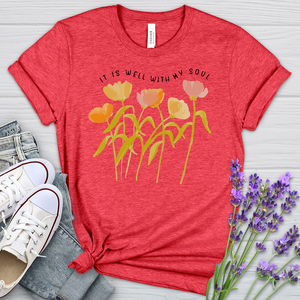 It Is Well Flowers Heathered Tee