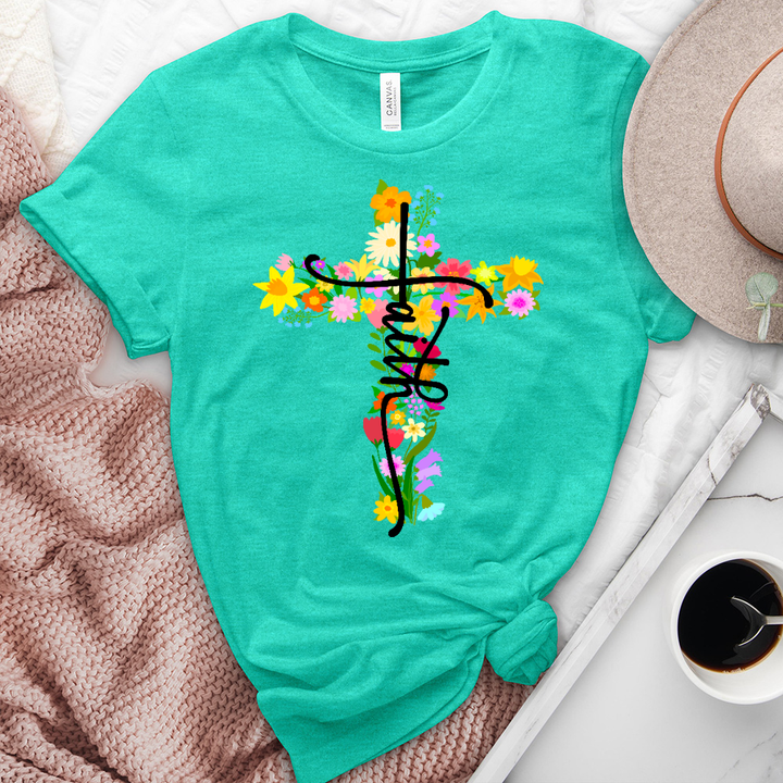 Floral Cross Faith Tee