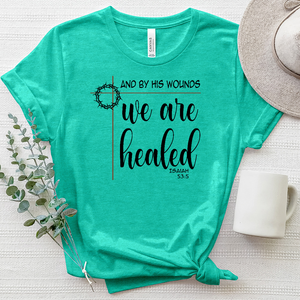 By His Wounds We Are Healed Heathered Tee