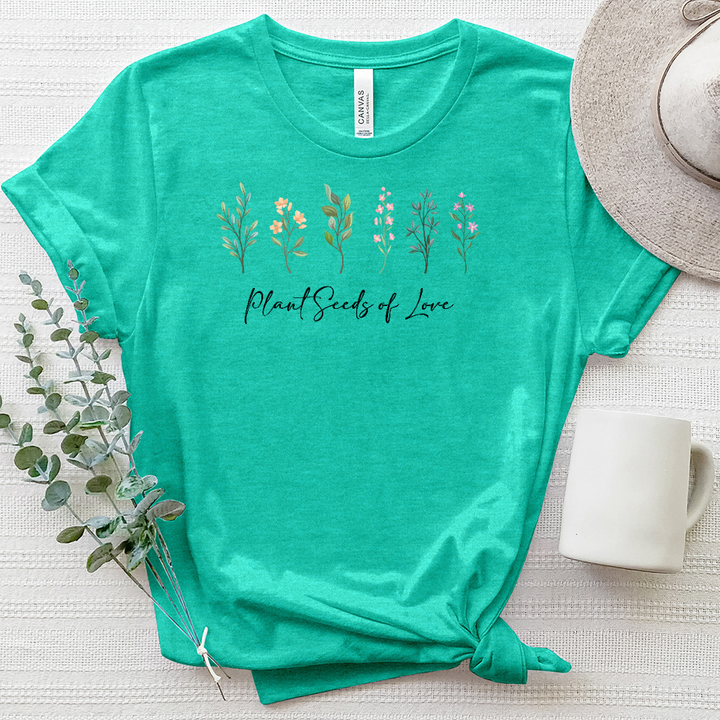 Plant Seeds of Love Flowers Heathered Tee