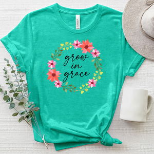 Grow in Grace Wreath Heathered Tee