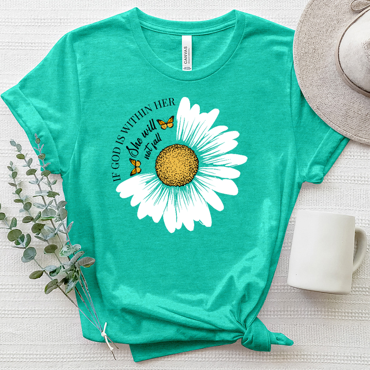 She will not Fall Daisy Heathered Tee