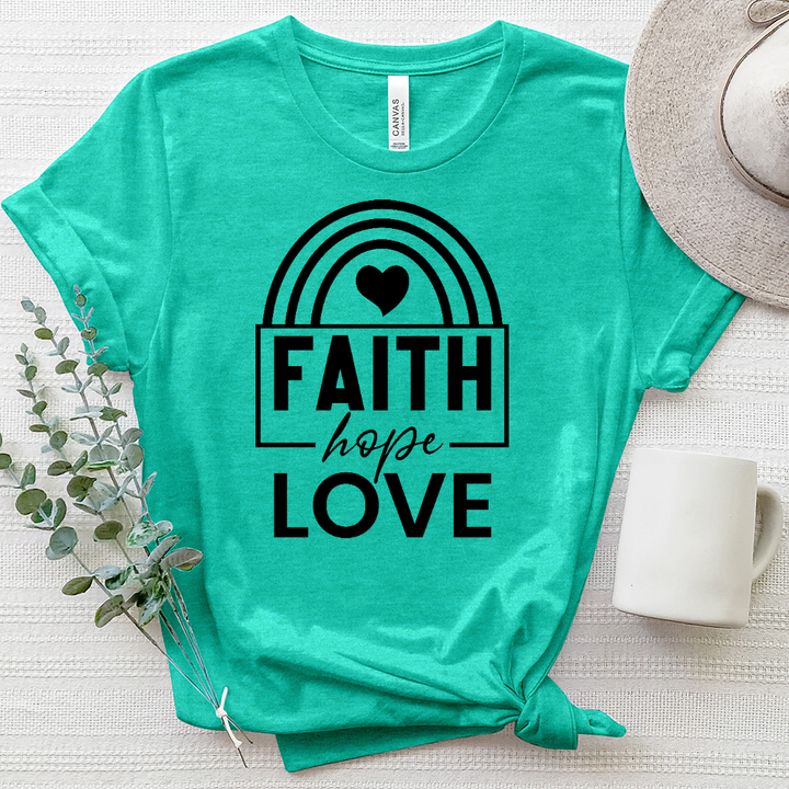 Faith Hope Love Rainbow Heathered Tee