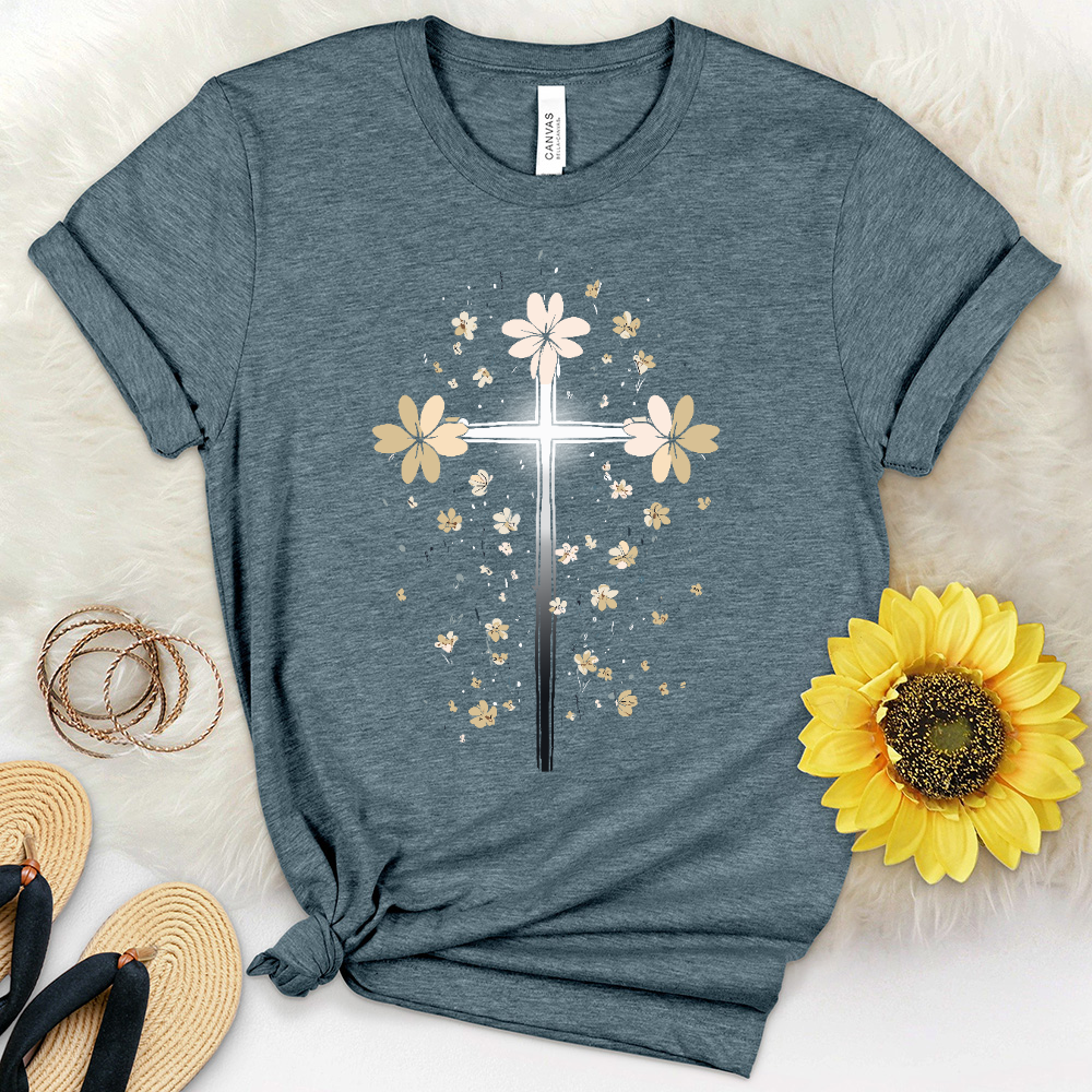 Glowing Cross Heathered Tee