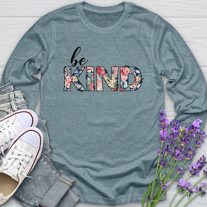 Be Kind Flowers Long Sleeve Tee