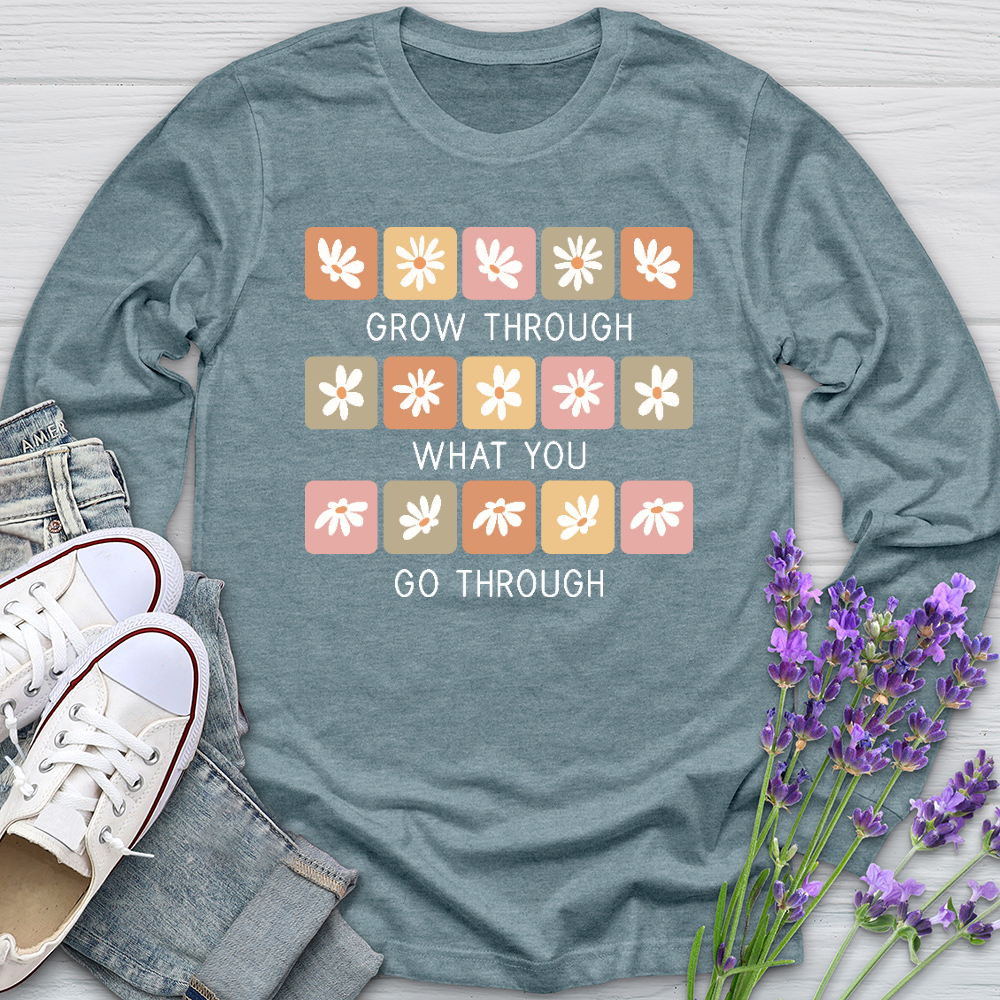 Grow Through Retro Daisies Long Sleeve Tee