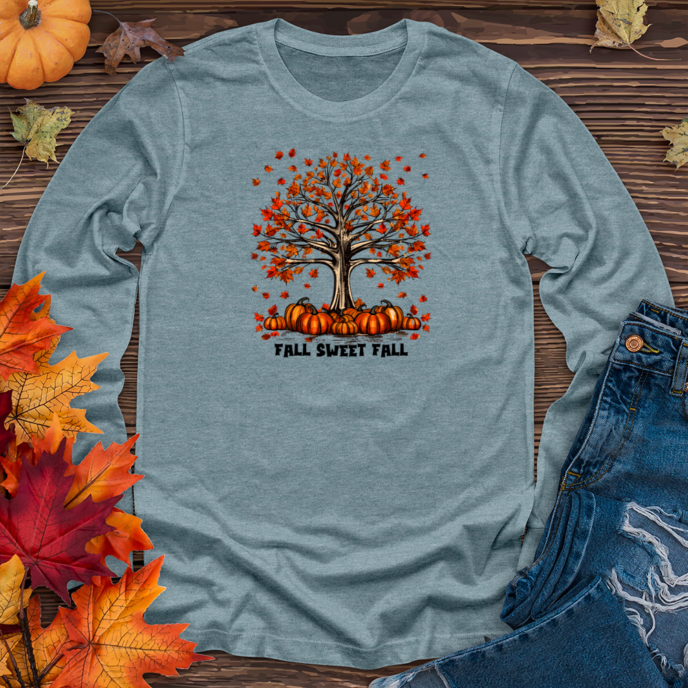 Vintage Plaid Pumpkin Tree Long Sleeve Tee