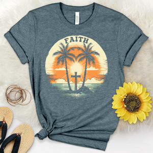 Faithful Sunset Heathered Tee