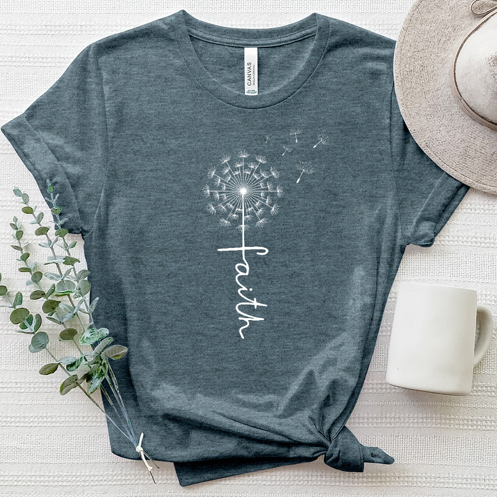 Faith Dandelion Art Heathered Tee