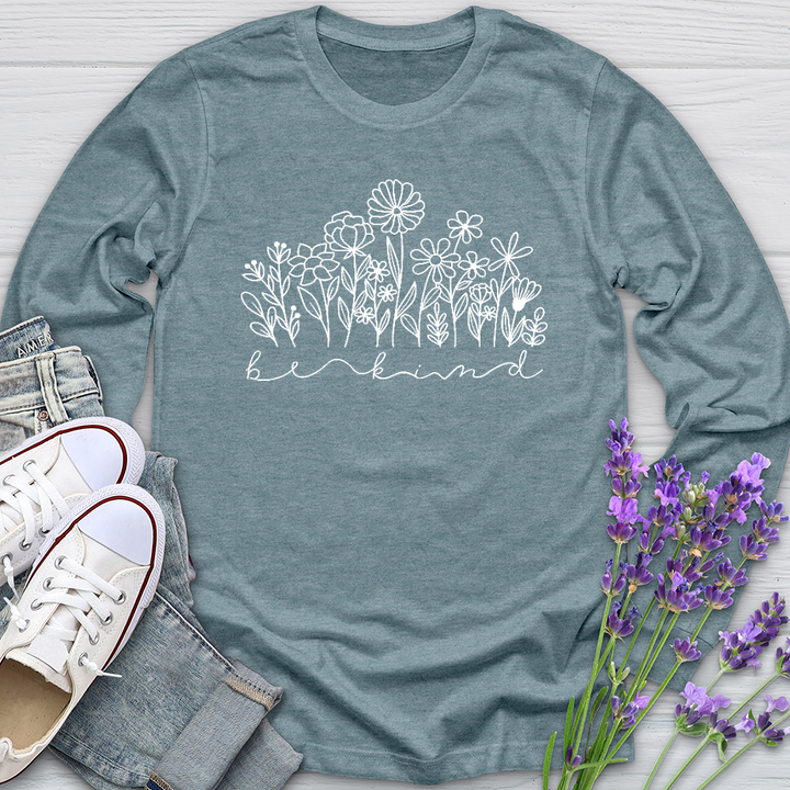 Be Kind Garden Flowers Long Sleeve Tee