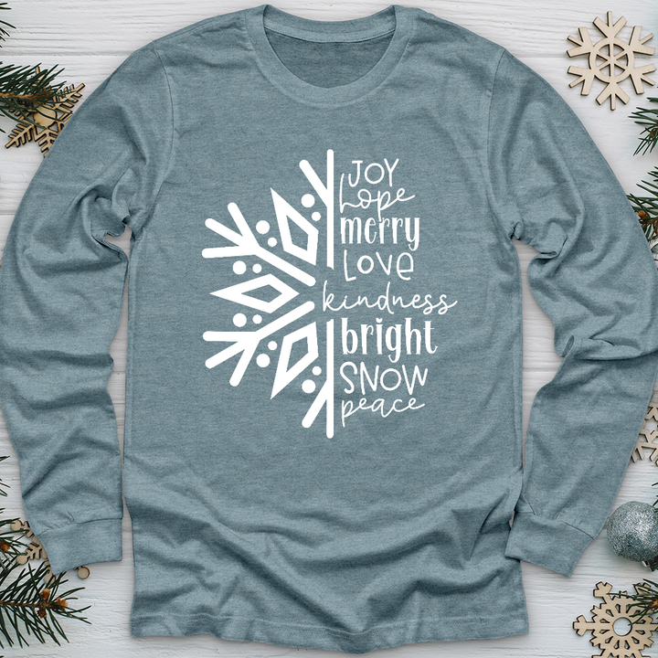 Joy Hope Snowflake Long Sleeve Tee