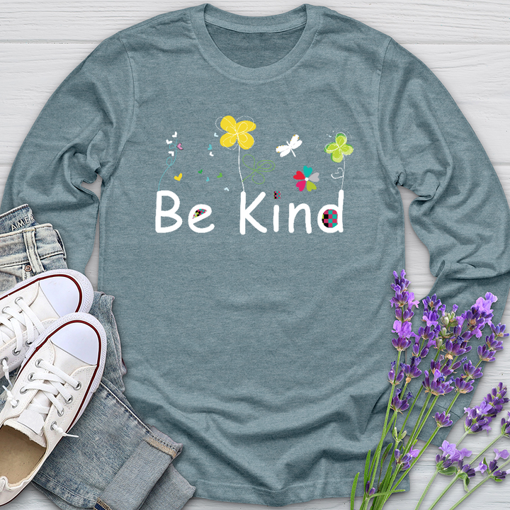 Be Kind Spring Garden Long Sleeve Tee