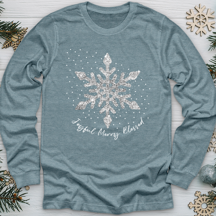 Snowflake Silver Giliters Long Sleeve Tee