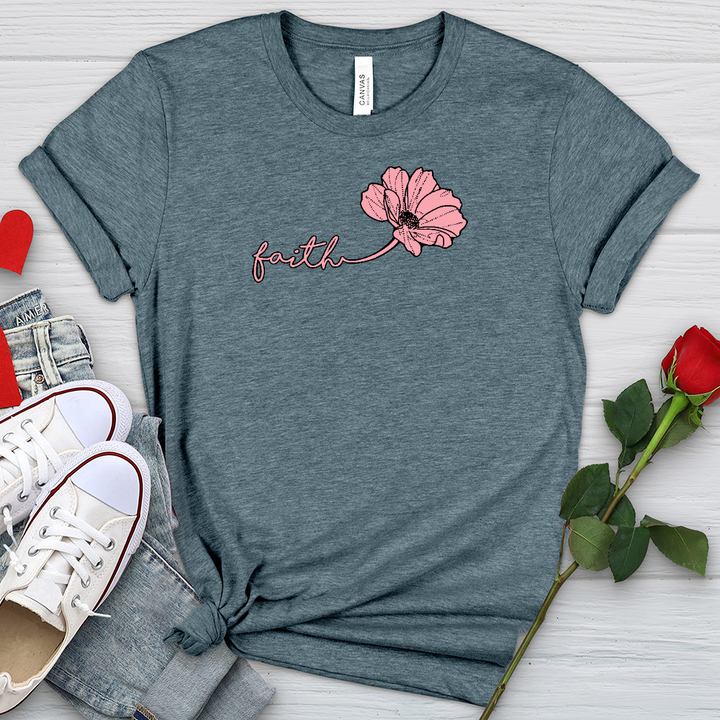 Faith Pink Rose Petal Heathered Tee