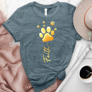 Faith paw flower stem heathered tee