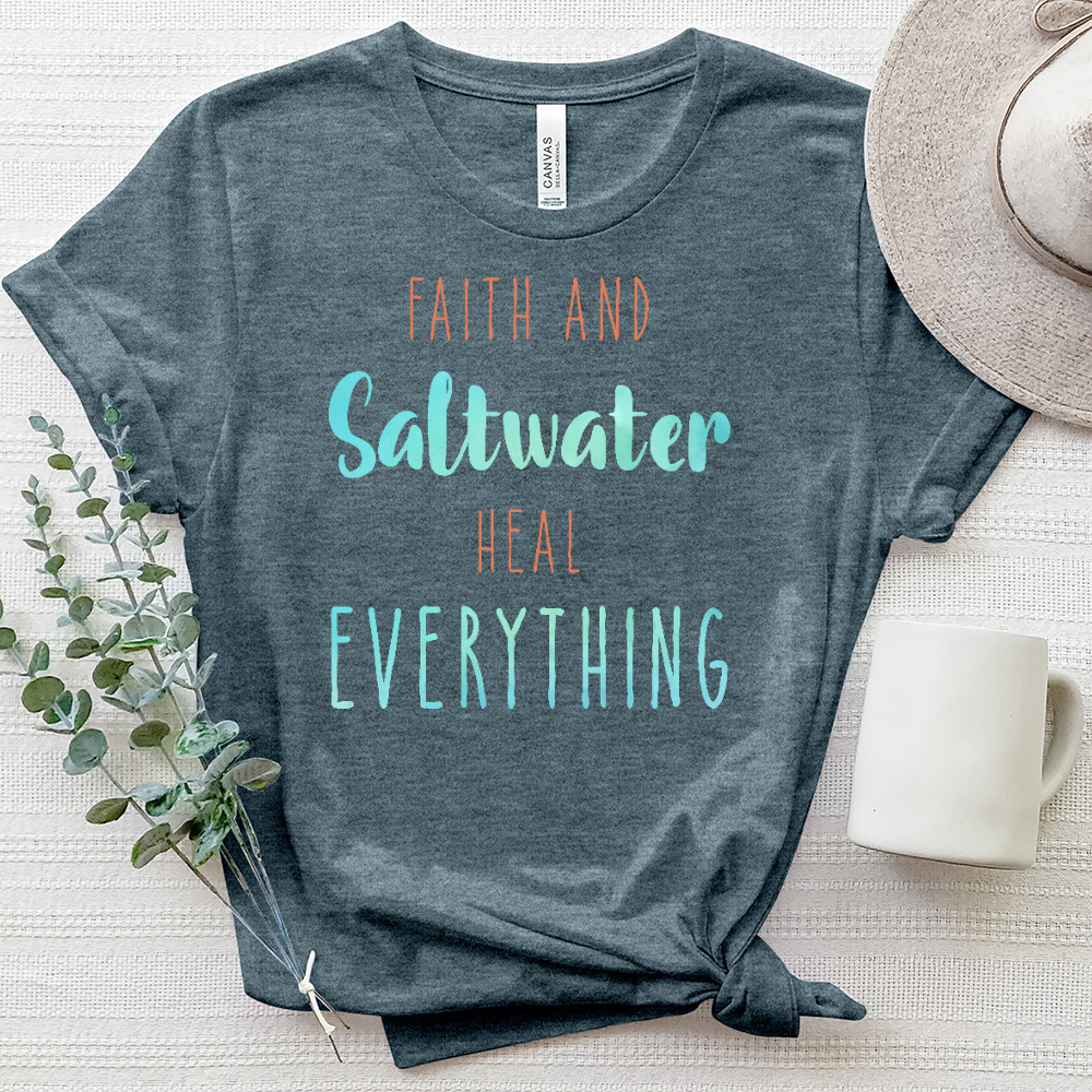 Faith and Saltwater Heal Tee Heathered Tee