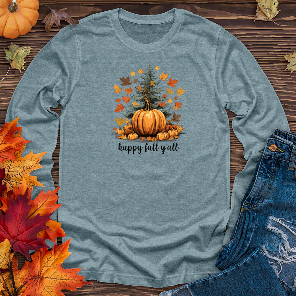 Vintage Harvest Pine Tree Long Sleeve Tee