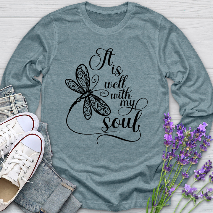 It Is Well Dragonfly Long Sleeve Tee