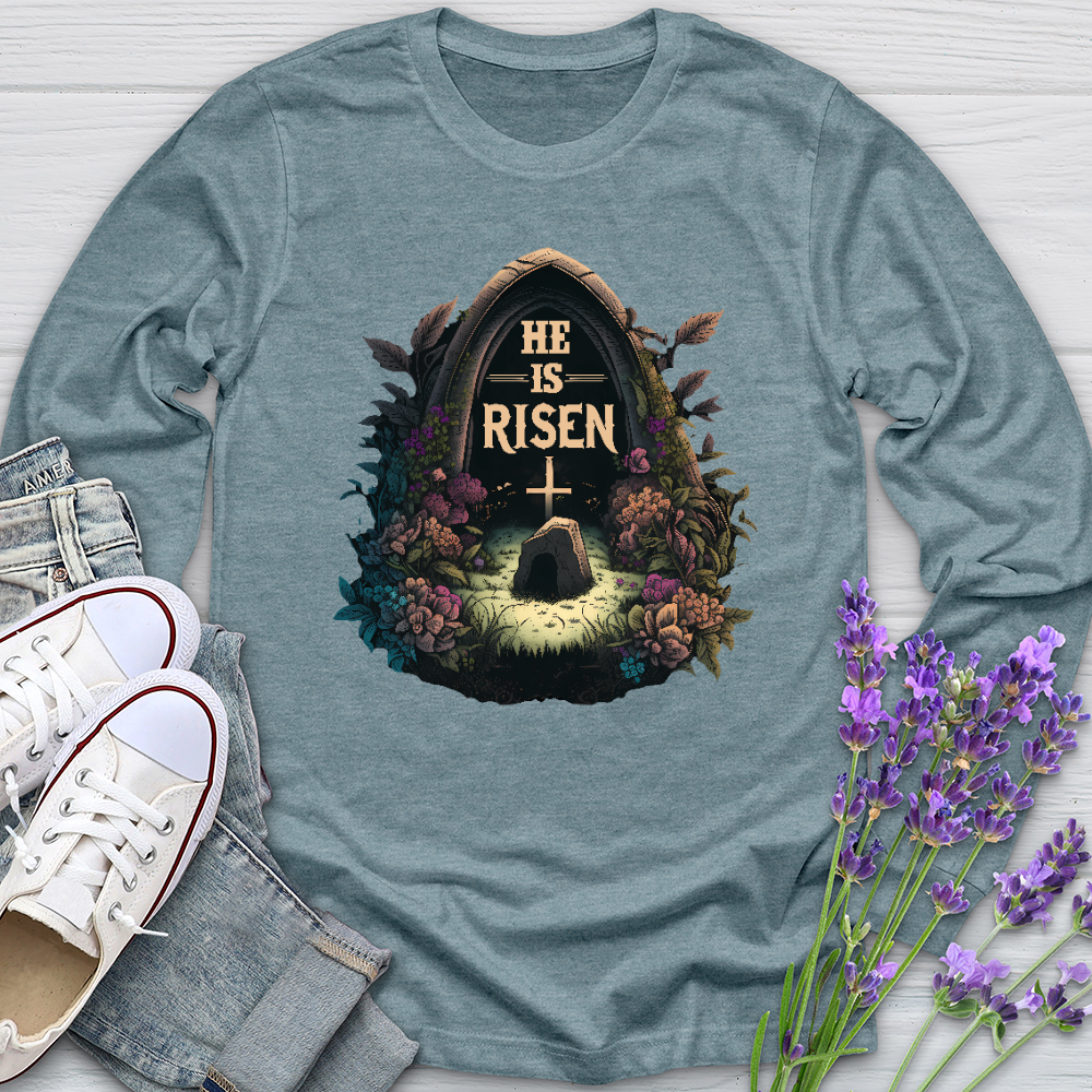 He Is Risen Grave Long Sleeve Tee