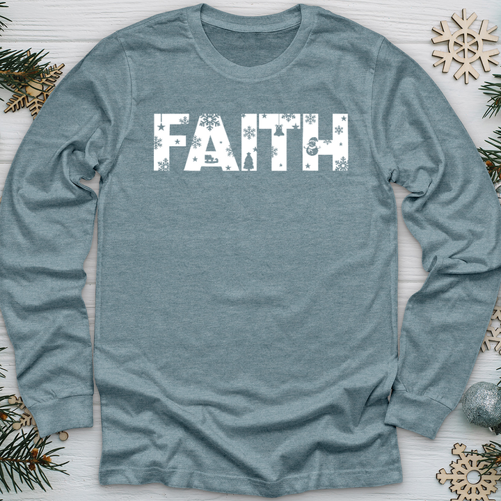 Faith Winter Font Long Sleeve Tee