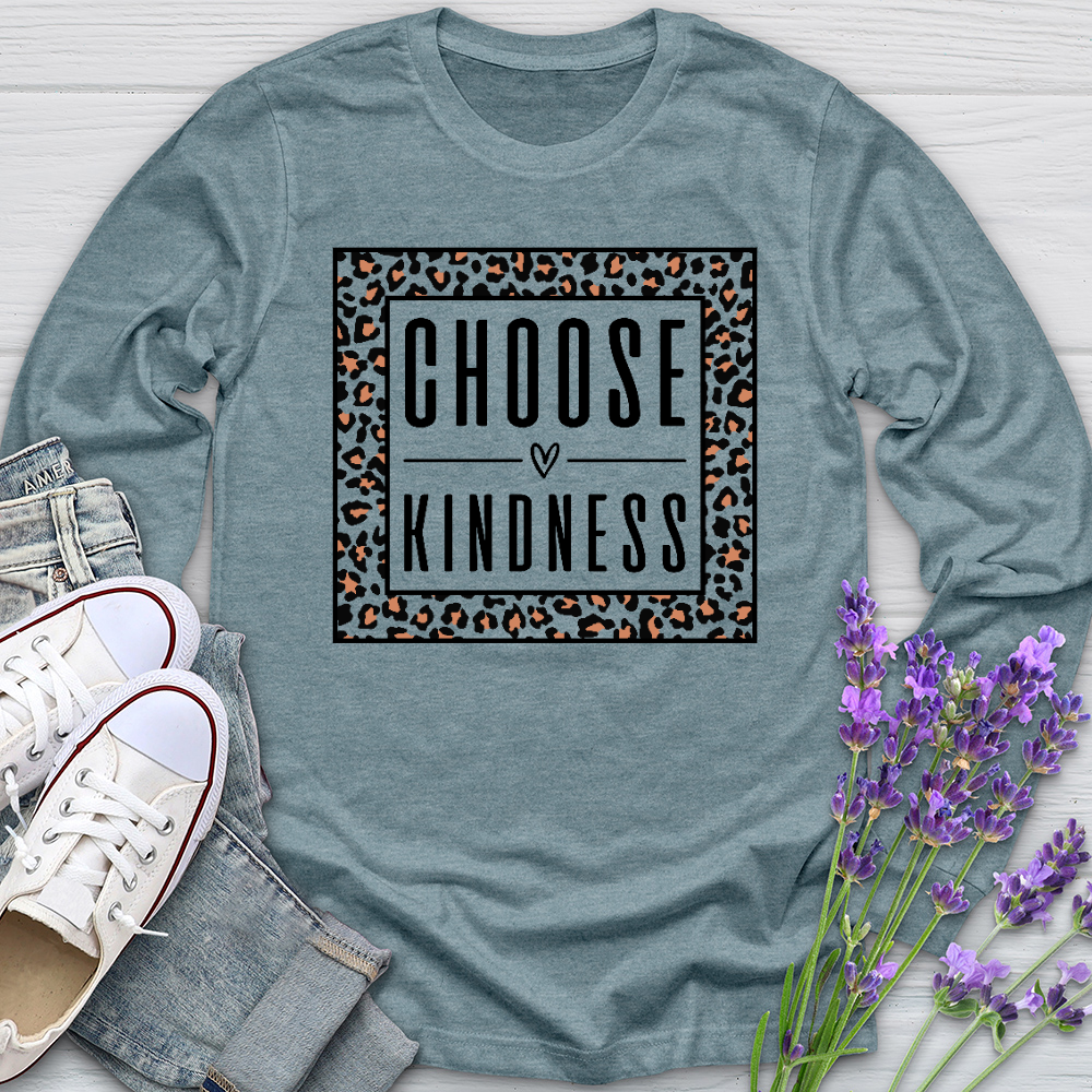 Choose Kindness Leopard Long Sleeve Tee