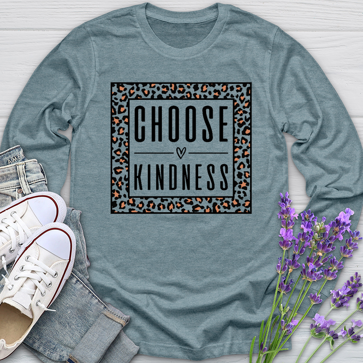 Choose Kindness Leopard Long Sleeve Tee