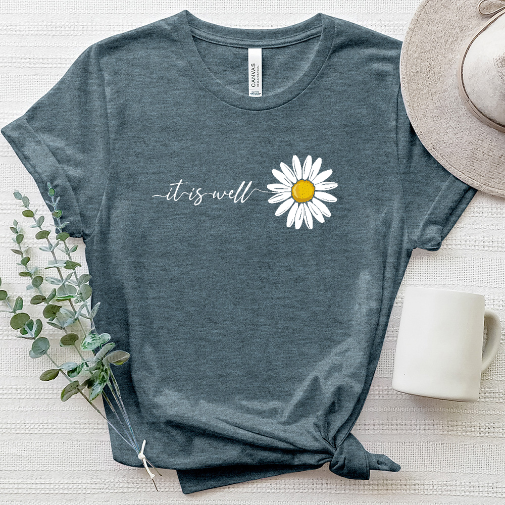 It is well Daisy Heathered Tee