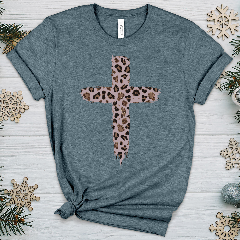 Leopard Cross V1 Heathered Tee