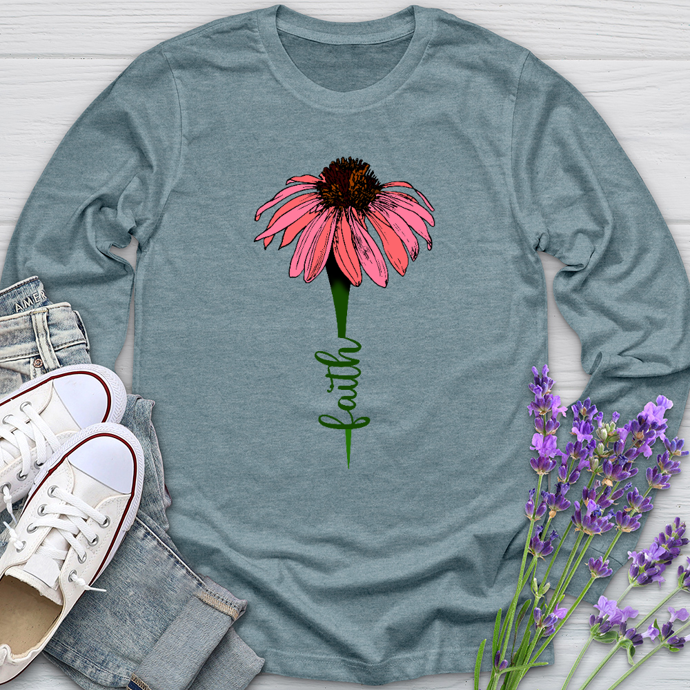 Faith Daisy Mandala Long Sleeve Tee