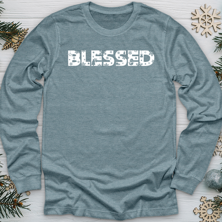 Blessed Winter Font Long Sleeve Tee