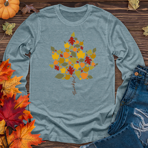 Thankful Leaf Stem Long Sleeve Tee