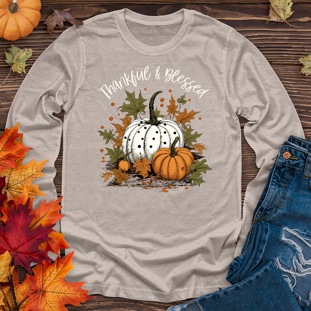 Thankful & Blessed Pumpkin Patch Long Sleeve Tee