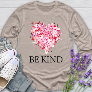 Be Kind Floral Heart Long Sleeve Tee