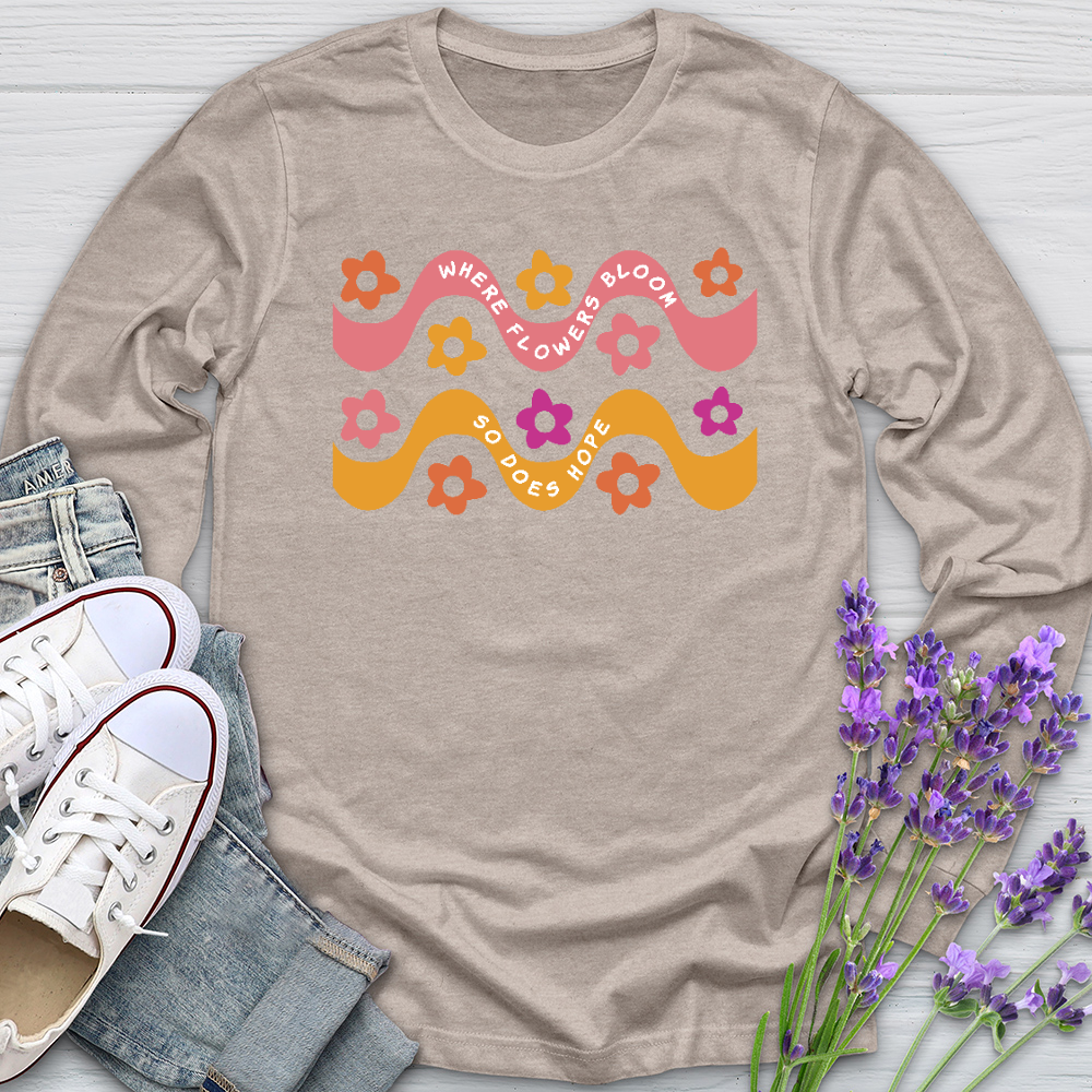 Where Flowers Bloom Daisy Pattern Long Sleeve Tee