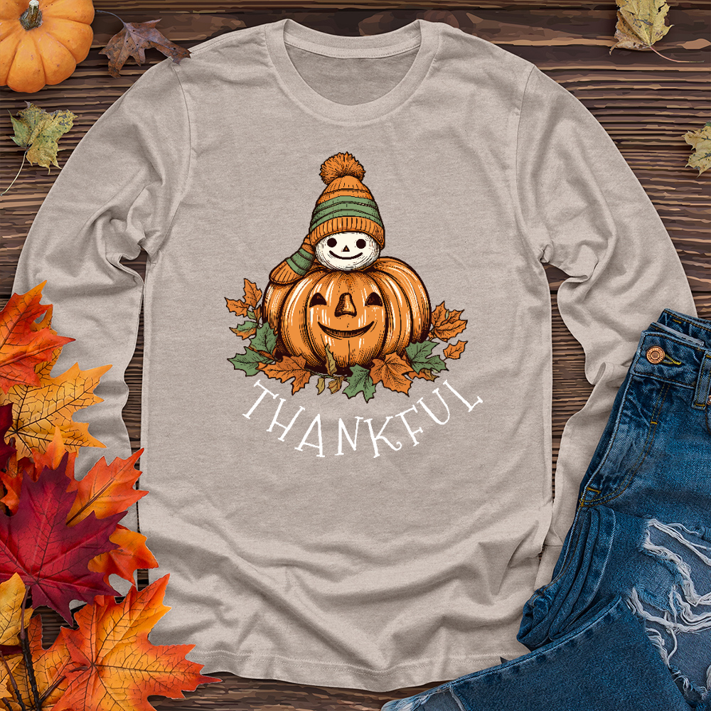 Thankful Happy Pumpkins Long Sleeve Tee