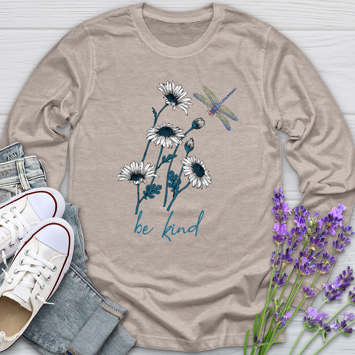 Be Kind daisy Flower Long Sleeve Tee