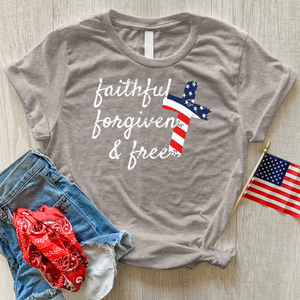 Faithful Stripes Flag Heathered Tee