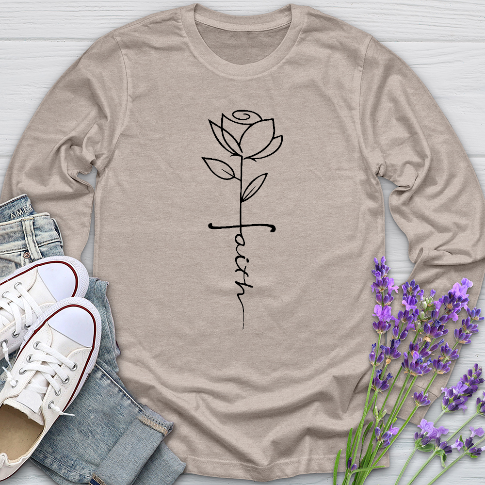 Faith Flower Stem Long Sleeve Tee