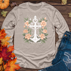 A simple anchor with flower Long Sleeve Tee