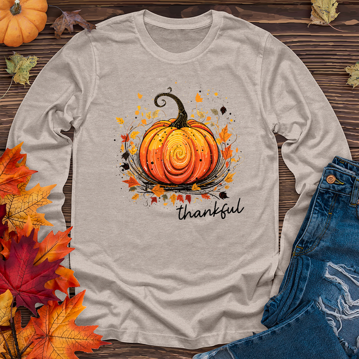 Thankful Pumpkin Swirl Long Sleeve Tee