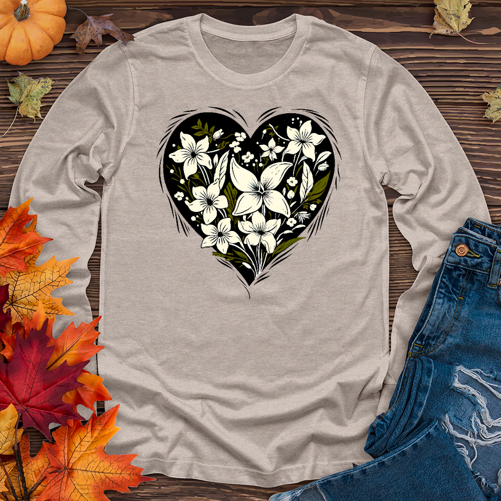 Heart shape flower Long Sleeve Tee