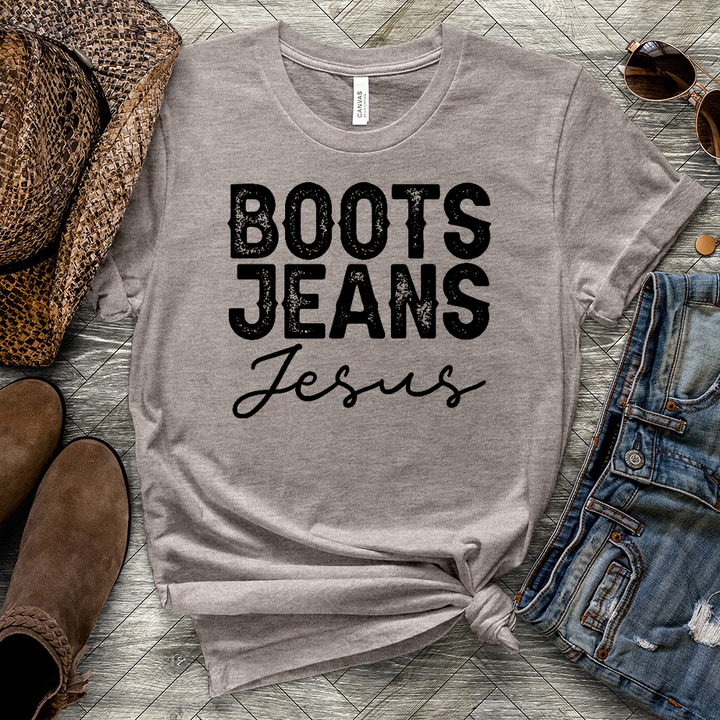 Boots Jeans Jesus Heathered Tee