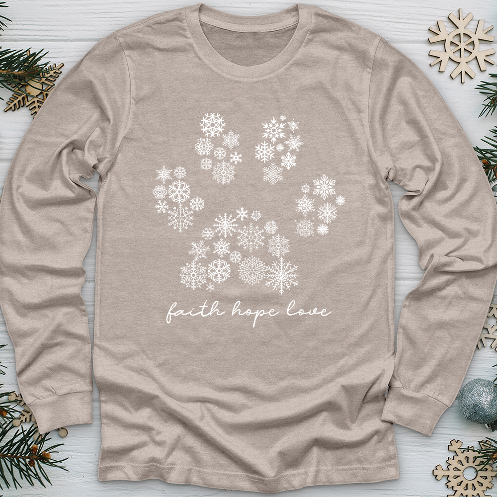 Snowflake Paw Print Long Sleeve Tee